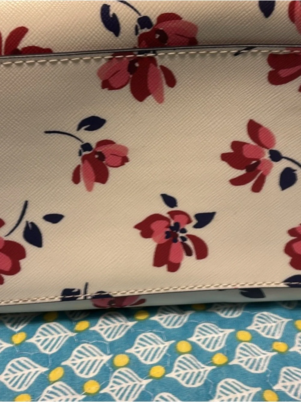 kate spade Floral Cosmetic Pouch - Pink, Navy on Cream